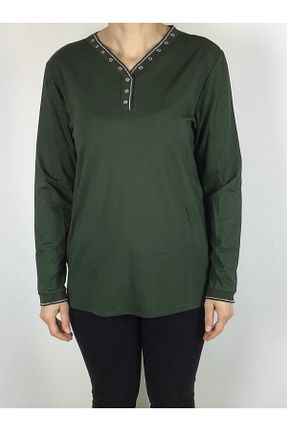 بلوز حجاب خاکی زنانه ویسکون ECE GİYİM - کد 821733379