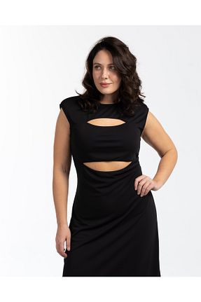 لباس سایز بزرگ مشکی زنانه بافت LUOKK - کد 821750354