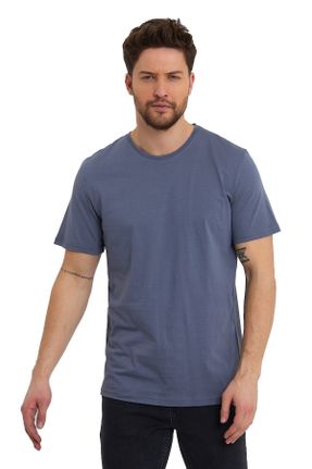 تی شرت طوسی مردانه رگولار یقه گرد کد 475748536
