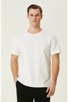 تی شرت سفید مردانه اسلیم فیت یقه گرد کد 821922089