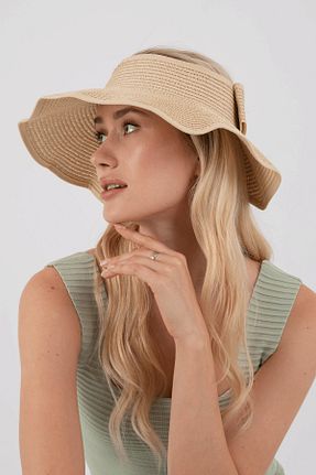 کلاه بژ زنانه حصیر Hat Town - کد 822028313