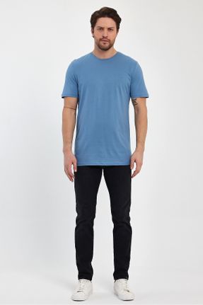 تی شرت آبی مردانه رگولار یقه گرد کد 821790953