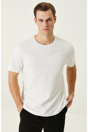 تی شرت سفید مردانه اسلیم فیت یقه گرد کد 821922089