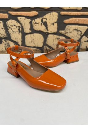 کفش پاشنه بلند کلاسیک نارنجی زنانه پاشنه ضخیم پاشنه کوتاه ( 4 - 1 cm ) کد 821955523