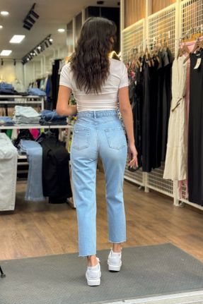 شلوار جین طلائی زنانه فاق بلند جین استاندارد کد 821988523