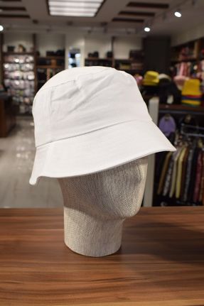 کلاه سفید زنانه پنبه (نخی) کد 822006734