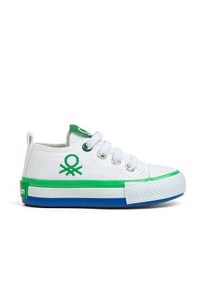 کفش اسنیکر سفید بچه گانه بند دار Benetton - کد 236650976