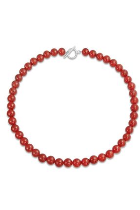 گردنبند جواهر قرمز زنانه سنگ NBS Beautiful Naturel Stones - کد 822025508
