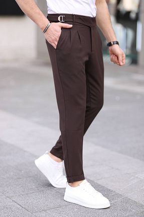 شلوار قهوه ای مردانه پارچه BYATA MENS STYLE - کد 822140057