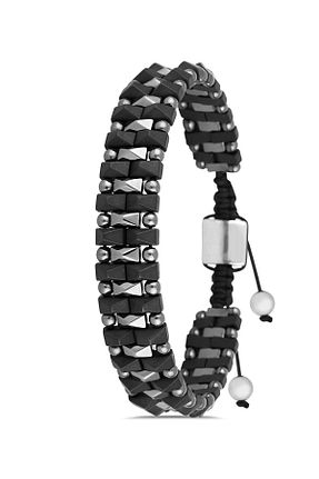دستبند جواهر مشکی مردانه سنگ طبیعی cheetah quality - کد 719695641