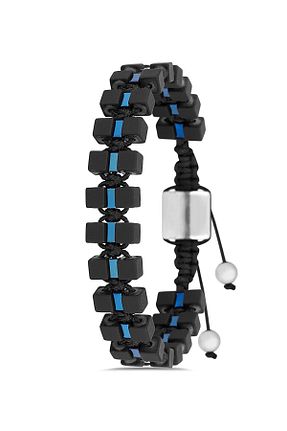 دستبند جواهر مشکی مردانه سنگ طبیعی cheetah quality - کد 719514407