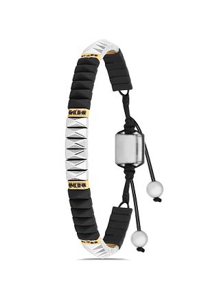 دستبند جواهر مشکی مردانه سنگ طبیعی cheetah quality - کد 719591500