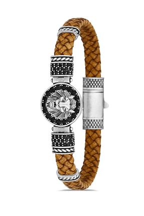 دستبند جواهر قهوه ای مردانه زیرکن cheetah quality - کد 698390614