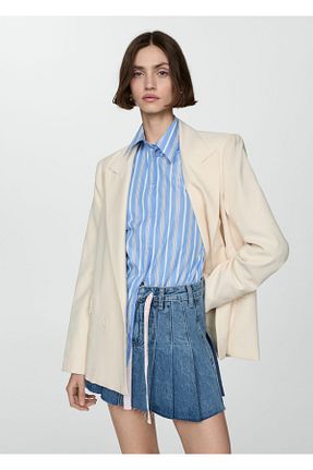 دامن آبی زنانه گلدار MANGO - کد 822181999