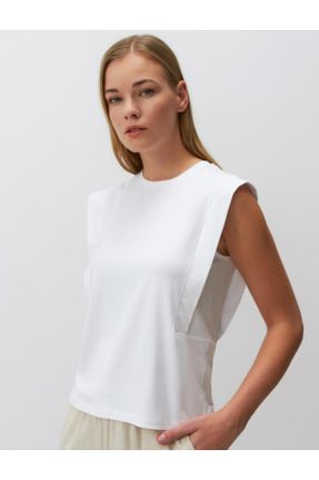 تی شرت سفید زنانه یقه گرد کد 820330672