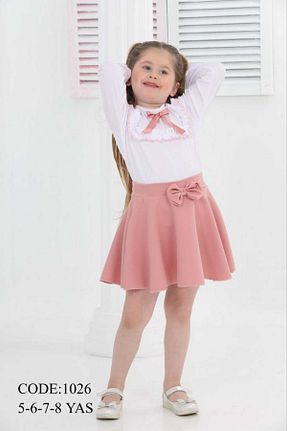 ست بالاتنه و پائین تنه صورتی بچه گانه بافتنی tanmodam - کد 822084288
