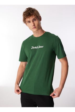 تی شرت سبز مردانه رگولار یقه گرد تکی کد 822091670