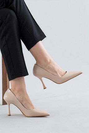 کفش پاشنه بلند کلاسیک بژ زنانه چرم مصنوعی Stilbagshoes - کد 820693975