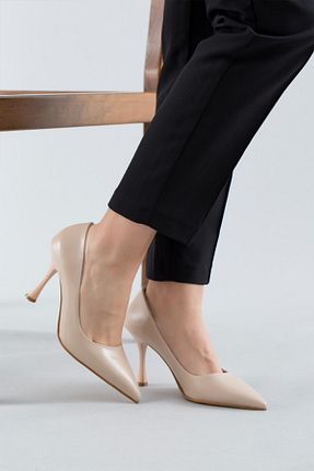 کفش پاشنه بلند کلاسیک بژ زنانه چرم مصنوعی Stilbagshoes - کد 820693975
