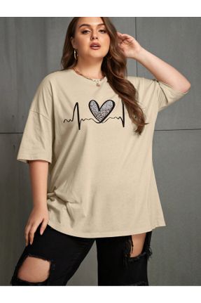 تی شرت بژ زنانه رگولار بافتنی کد 822151668