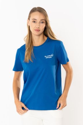 تی شرت زنانه رگولار یقه خدمه تکی پوشاک ورزشی کد 762647594