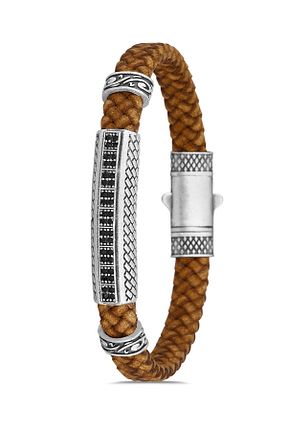 دستبند جواهر قهوه ای مردانه زیرکن cheetah quality - کد 701432588