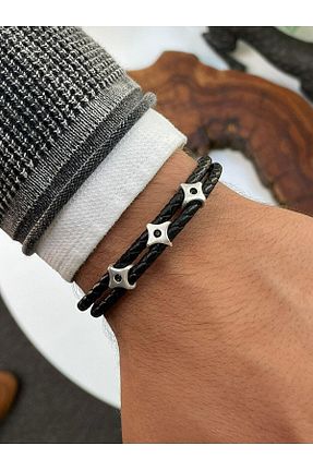 دستبند جواهر مشکی مردانه زیرکن cheetah quality - کد 324838970