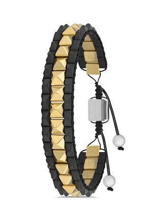 دستبند جواهر مشکی مردانه سنگ طبیعی cheetah quality - کد 719692780
