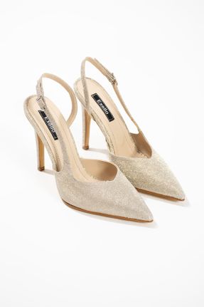 کفش مجلسی طلائی زنانه چرم مصنوعی پاشنه بلند ( +10 cm) پاشنه نازک کد 822217663