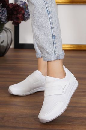 کفش پیاده روی سفید زنانه چرم مصنوعی چرم مصنوعی کد 72490521
