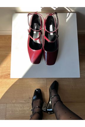 کفش پاشنه بلند کلاسیک زرشکی زنانه پاشنه ضخیم پاشنه کوتاه ( 4 - 1 cm ) کد 822274609