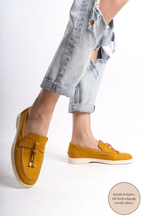 کفش لوفر زرد زنانه پاشنه کوتاه ( 4 - 1 cm ) کد 818435247