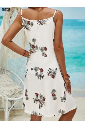 لباس سفید زنانه بافتنی پنبه (نخی) طرح گلدار رگولار کد 822355813