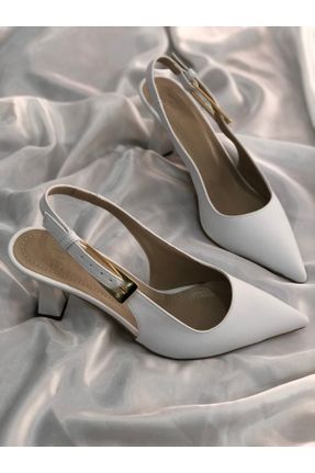 کفش استایلتو سفید پاشنه نازک پاشنه متوسط ( 5 - 9 cm ) کد 822368180