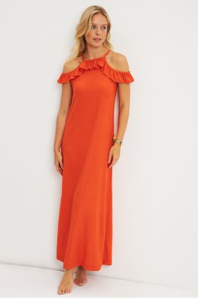 لباس نارنجی زنانه بافت رگولار کد 819823363
