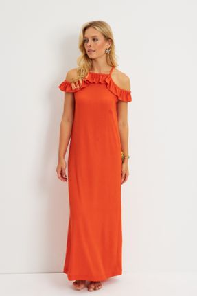 لباس نارنجی زنانه بافت رگولار کد 819823363
