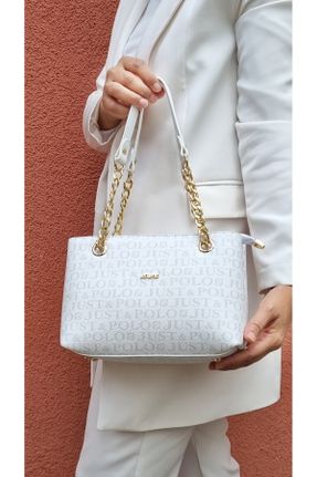 کیف دوشی سفید زنانه چرم مصنوعی کد 792409592