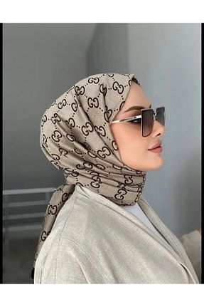 شال قهوه ای زنانه ابریشم Ralcuop - کد 822148950
