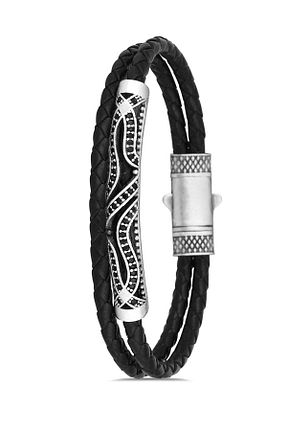 دستبند جواهر مشکی مردانه زیرکن cheetah quality - کد 698390767