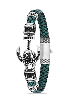 دستبند جواهر فیروزه ای مردانه زیرکن cheetah quality - کد 704932155
