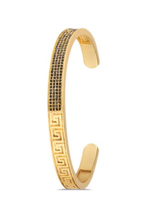 دستبند جواهر طلائی مردانه برنز کد 729993685