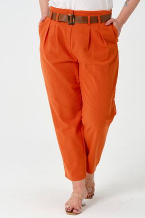 شلوار نارنجی زنانه بافتنی فاق بلند کد 822173463