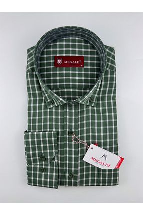 پیراهن سبز مردانه رگولار MEGALDİ - کد 822189221