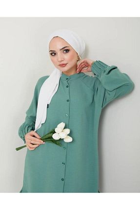 تونیک حجاب سبز زنانه پنبه ای YILMAZBARMAZ - کد 822221436