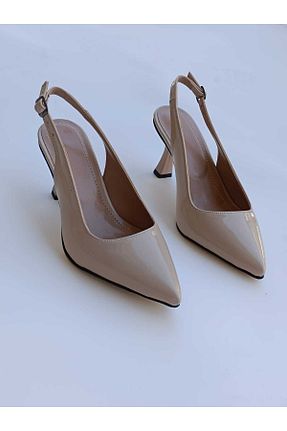 کفش مجلسی بژ زنانه چرم لاکی Fusya - کد 822287777