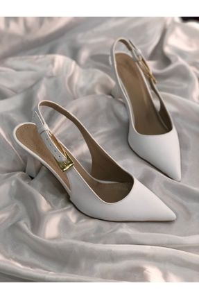کفش استایلتو سفید پاشنه نازک پاشنه متوسط ( 5 - 9 cm ) کد 822368180