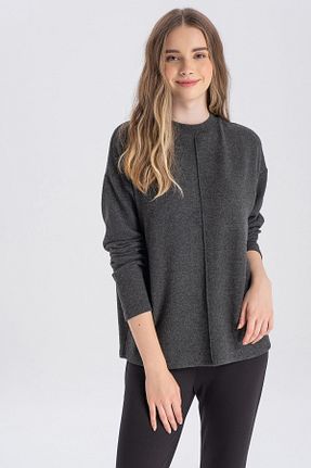 سوئیشرت طوسی زنانه ساده Re-clo - کد 113455521