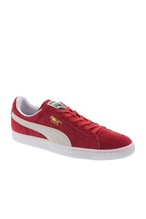 کفش اسنیکر قرمز مردانه بند دار پارچه نساجی کد 2107522