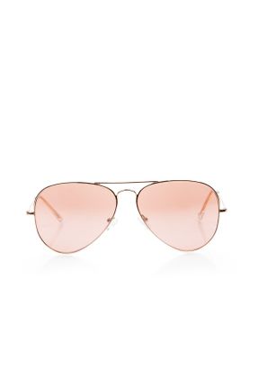 عینک آفتابی سفید زنانه UV400 فلزی آینه ای قطره ای کد 1971764