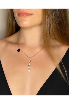 گردنبند استیل ( فولاد ) صورتی زنانه استیل (فولاد) Shiny Jewelry Official - کد 114648184